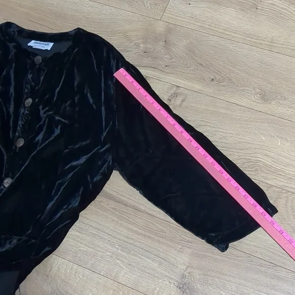 Vintage David Dart Neiman Marcus black Velvet Women's Jacket Size L - Picture 7 of 10